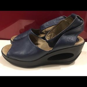 Fly London navy wedges